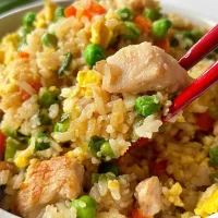 Protein-Packed Chicken Fried Rice Dish with Colorful Veggies