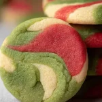 Red and Green Marbled Sugar Cookies Ready to Enjoy