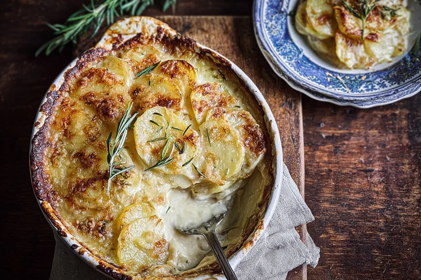 Roasted Garlic and Rosemary Potato Gratin