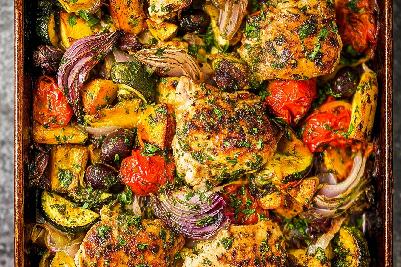 Delicious Sheet Pan Mediterranean Chicken and Vegetables