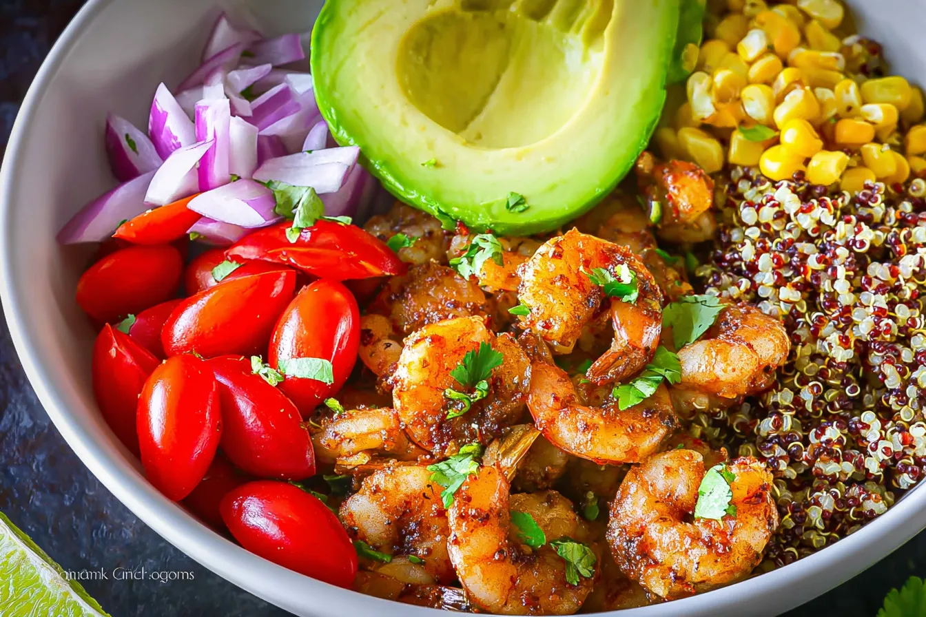 Spicy Shrimp & Quinoa Bowl Ready to Serve