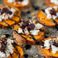 Sweet Potato Crostini with Goat Cheese Appetizer