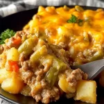 4 Ingredient Ground Beef Potato Casserole - Simple Recipe