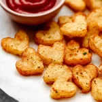 Crispy Heart Shaped Potatoes from the Air Fryer