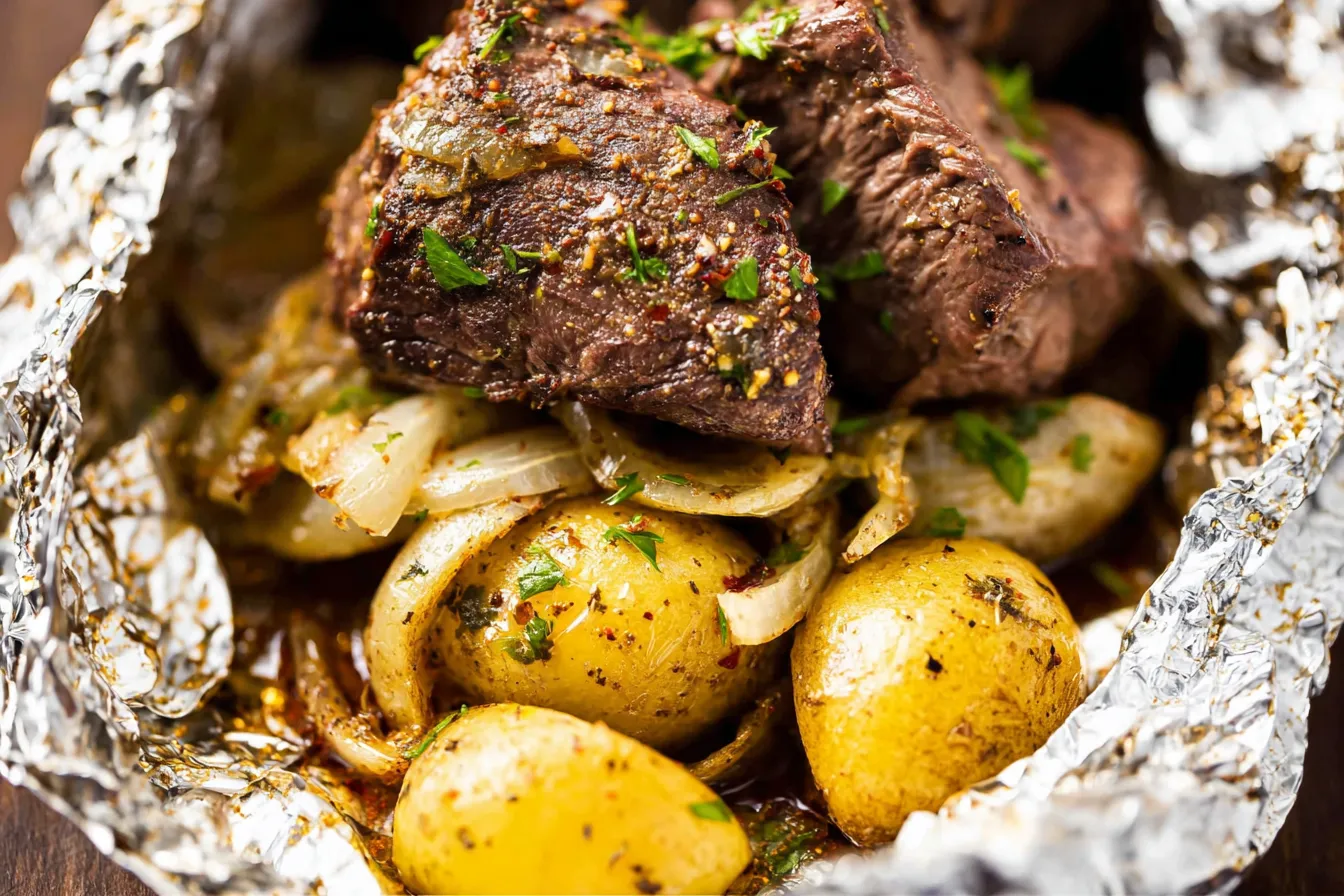 Beef and Potato Foil Packet Dinner – Easy bake or grill