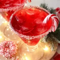 Festive Candy Cane Punch with Peppermint Swirl