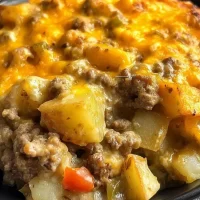 Cheesy Ground Beef and Potato Casserole – Delicious & Easy