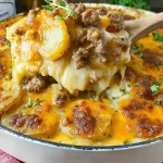 Cheesy Hamburger Potato Bake Freshly Baked & Golden