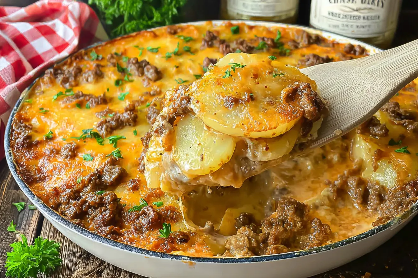 Cheesy Hamburger Potato Bake – Budget friendly meal