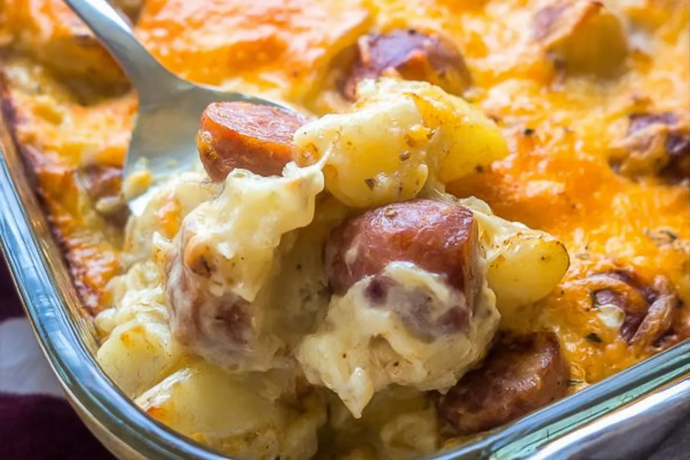 Cheesy Sausage and Potato Bake – Family favorite