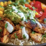Delicious Chicken Fajita Rice Bowls with Colorful Peppers