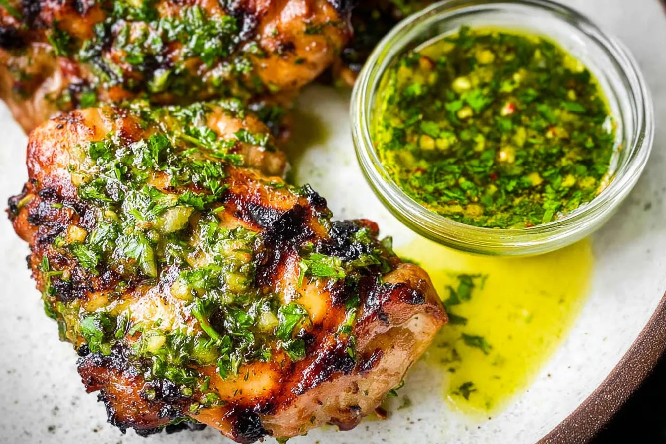 Chimichurri Chicken Thighs – Grilled and herb packed