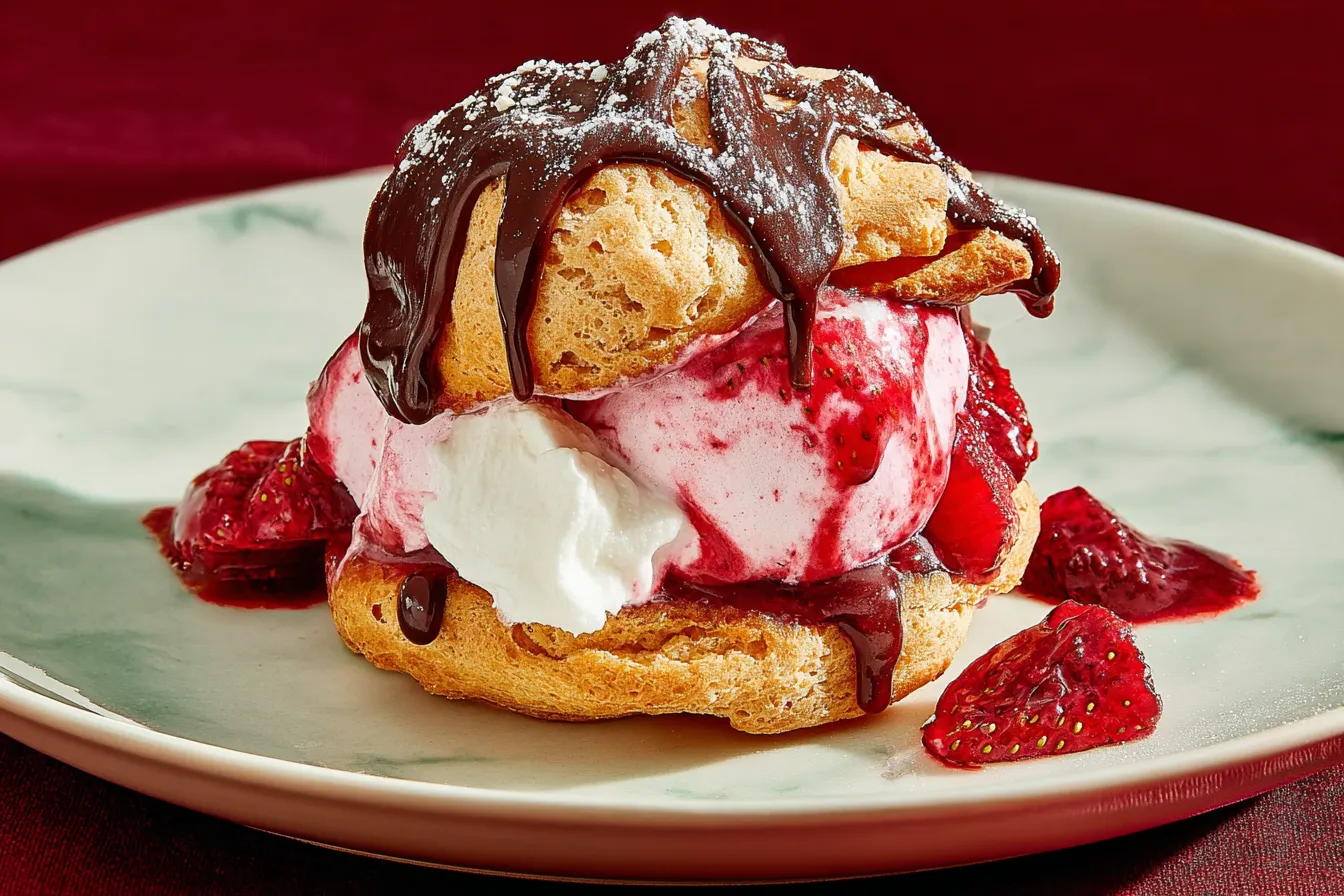 Delicious Chocolate Covered Strawberry Cream Puffs