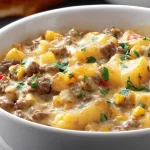 Creamy Ground Beef Potato Bake Ready to Serve