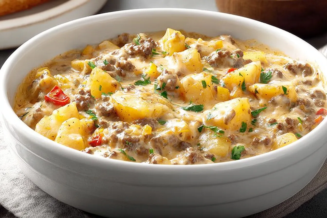 Creamy Ground Beef Potato Bake – Family favorite