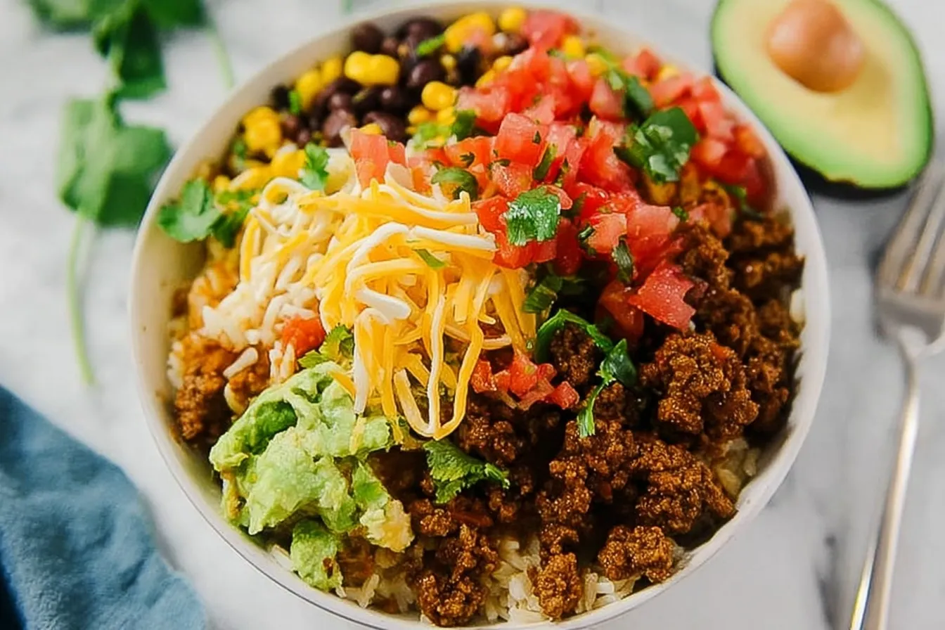 Easy Taco Rice Bowls – High-protein, fast, and meal-prep friendly
