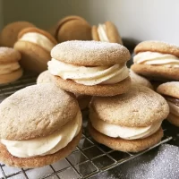Eggnog Sandwich Cookies with Creamy Filling