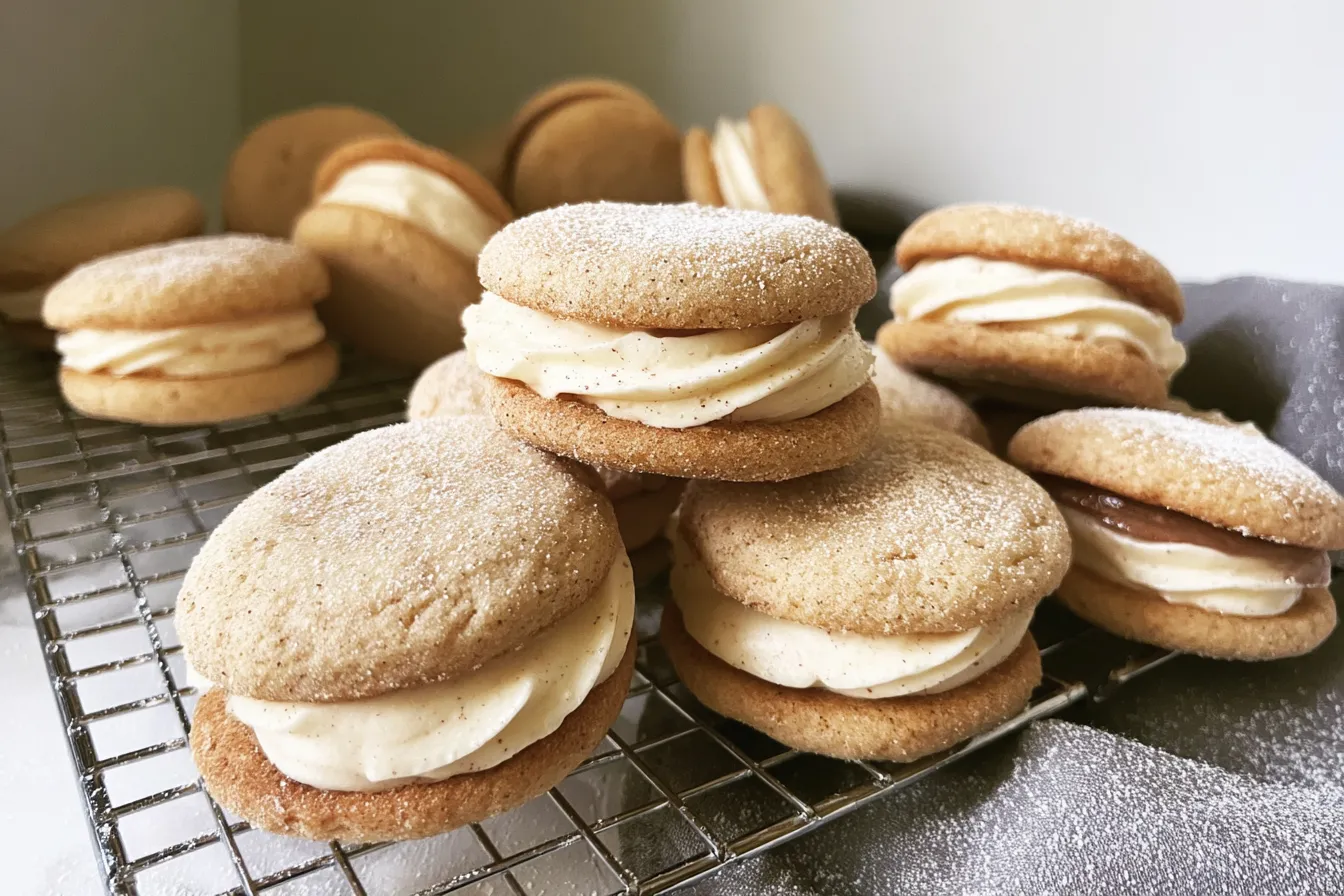 Eggnog Sandwich Cookies with Creamy Filling