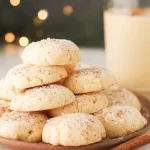 Eggnog Shortbread Cookies on a Festive Plate