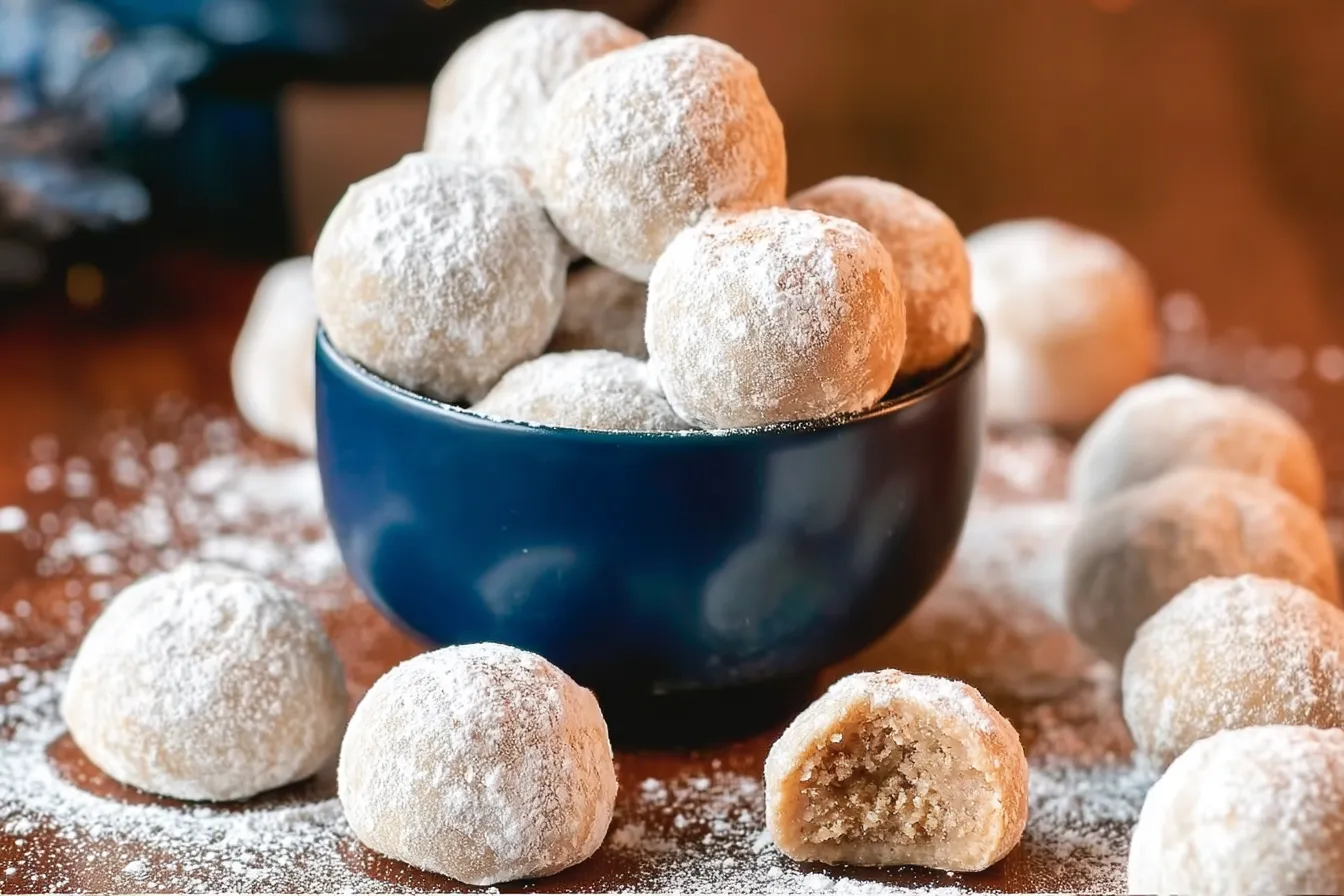 Eggnog Snowball Cookies – Melt-in-your-mouth holiday treats.