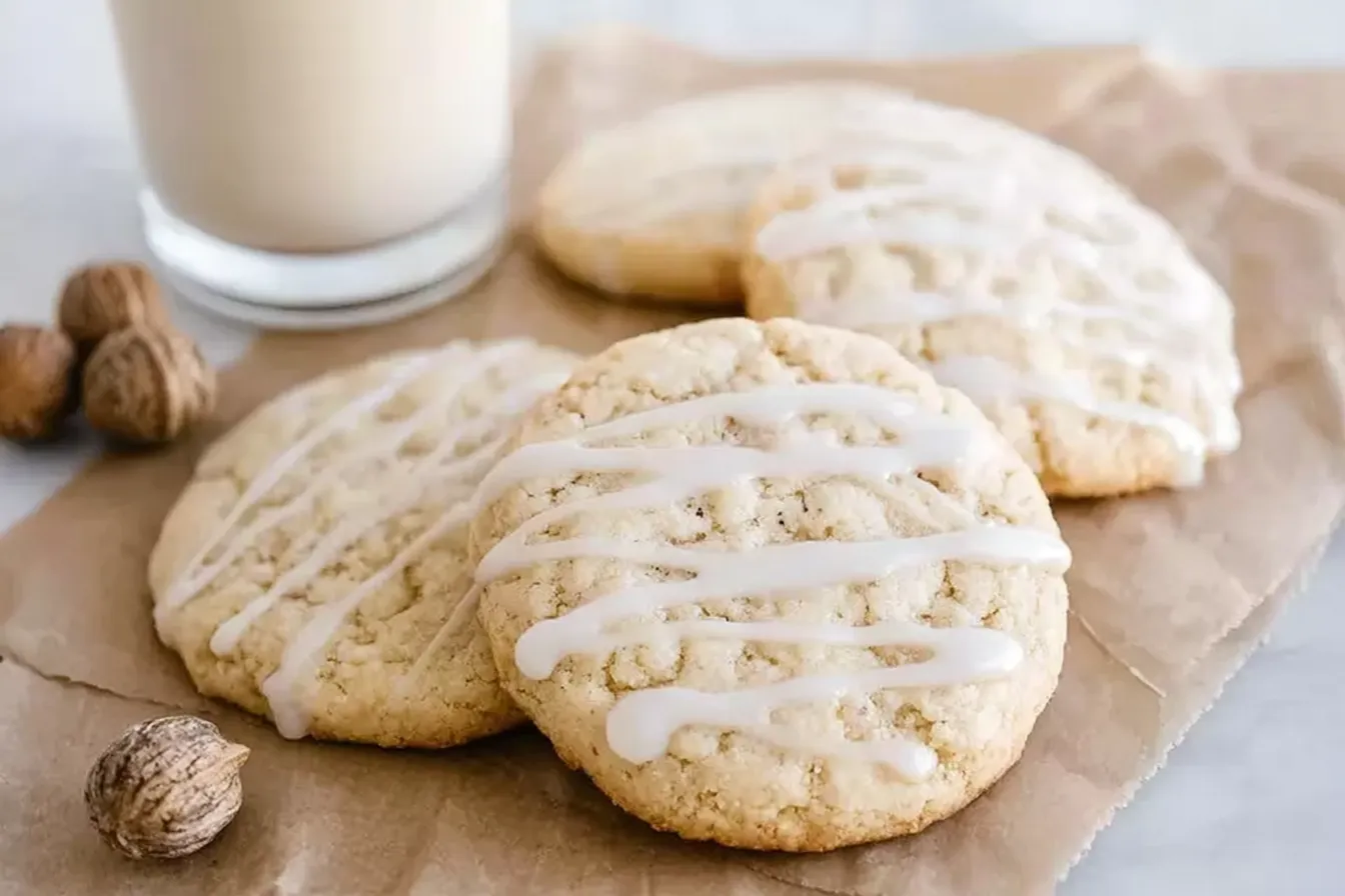 Eggnog Sugar Cookies with Creamy Glaze