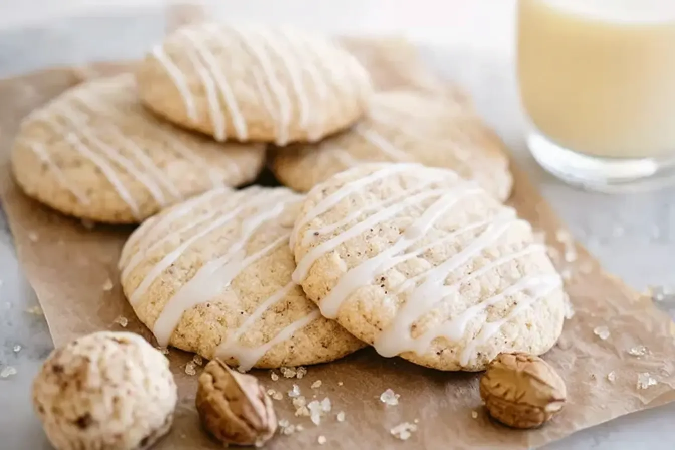 Eggnog Sugar Cookies – Classic sugar cookies with an eggnog glaze.
