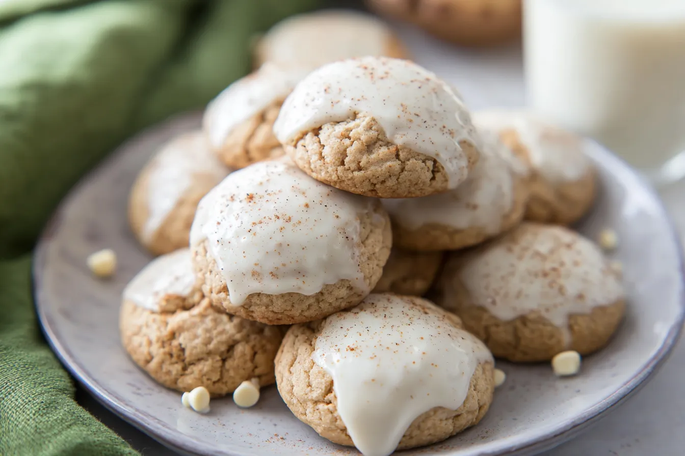 Festive Eggnog White Chocolate Chip Cookies