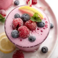 Frosted Berry Punch in a Glass with Fresh Mint