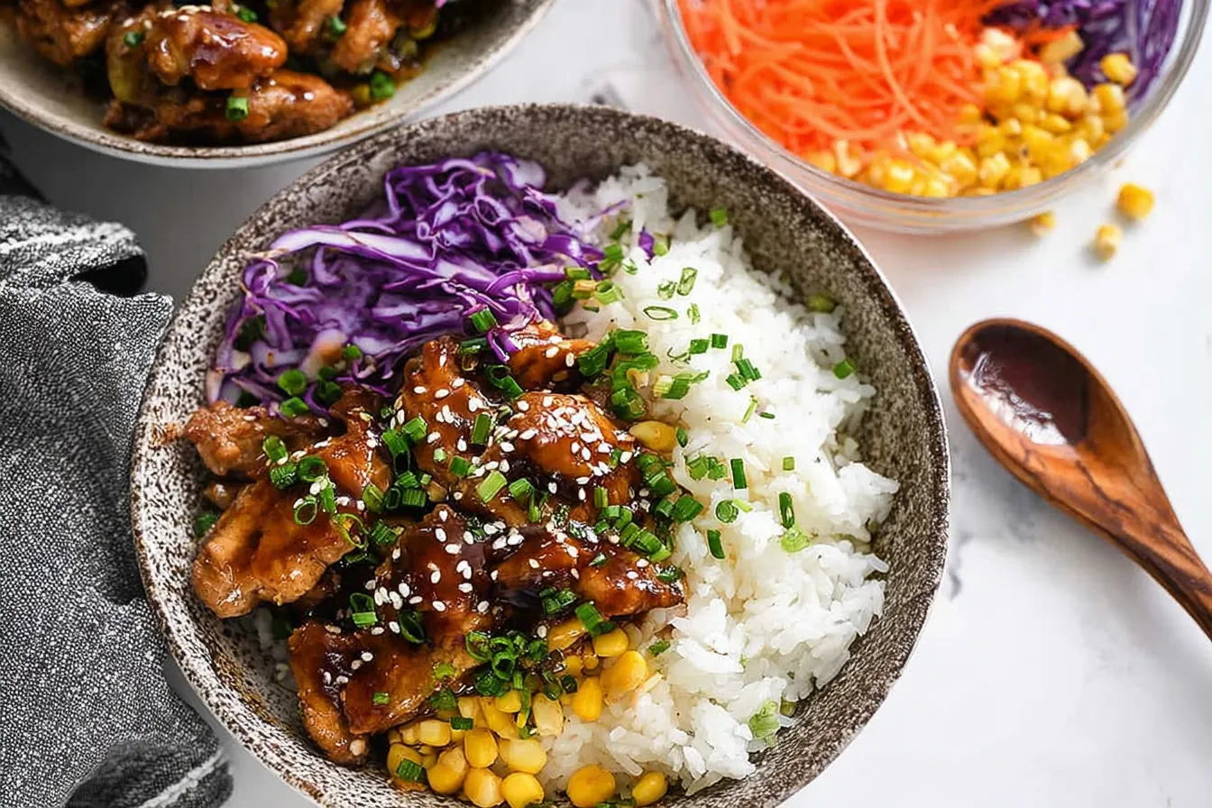 Delicious Garlic Soy Chicken Rice Bowls Ready to Enjoy