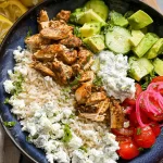 Greek Chicken and Brown Rice Bowl with Tzatziki