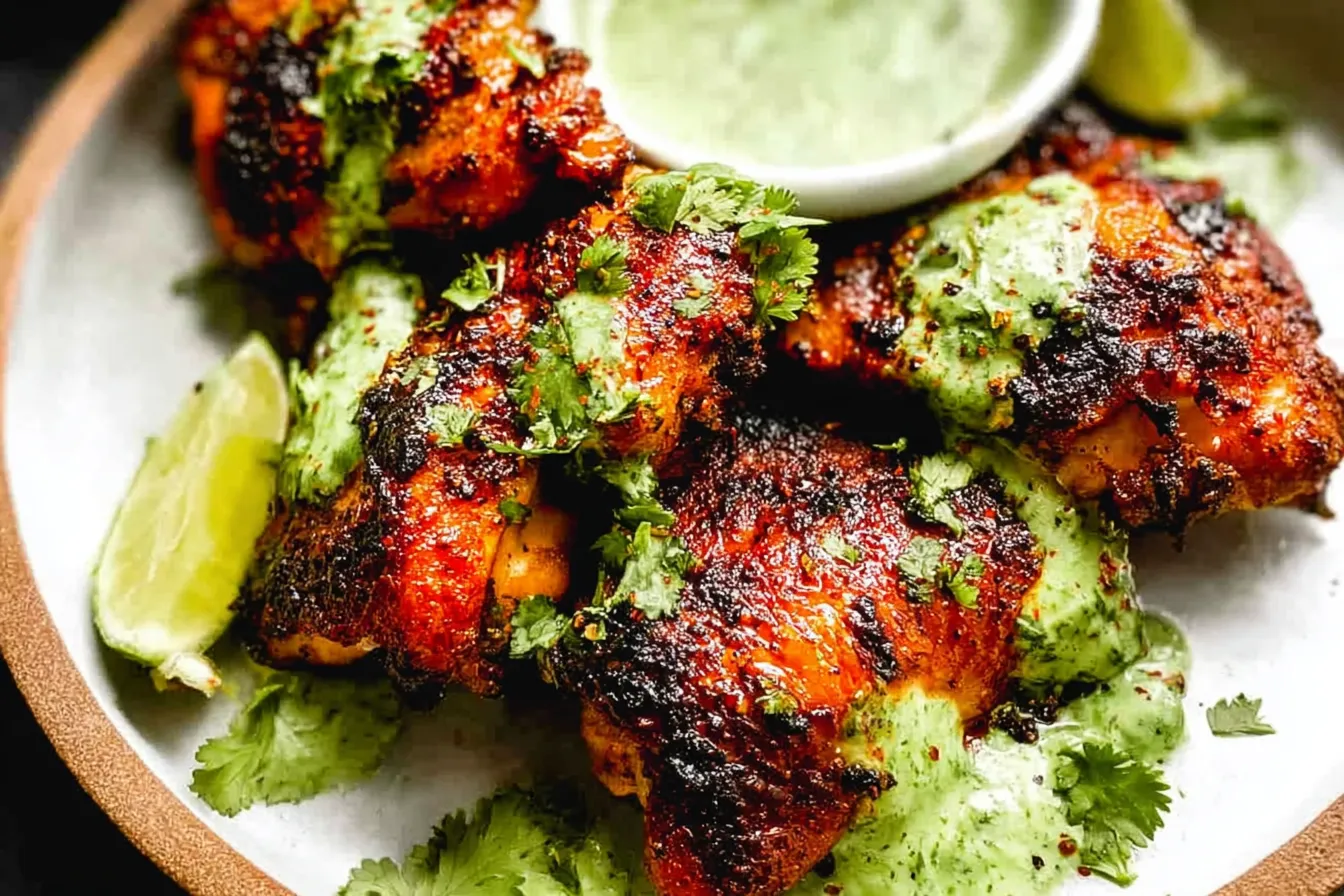 Juicy Grilled Chicken Thighs with Green Sauce