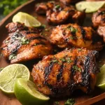 Grilled Chili Lime Chicken Thighs on the BBQ