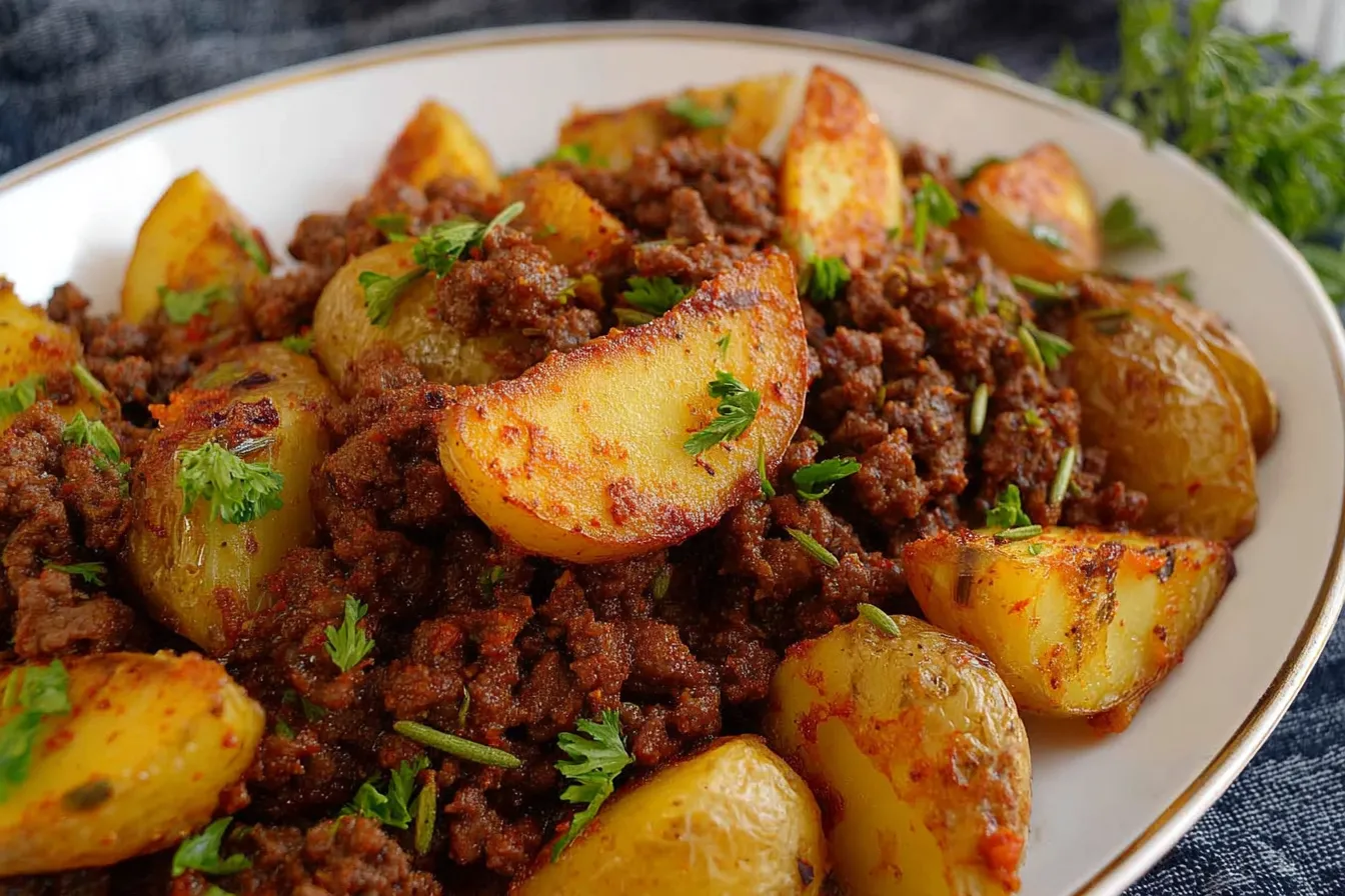 Delicious Ground Beef and Roasted Potatoes Dinner