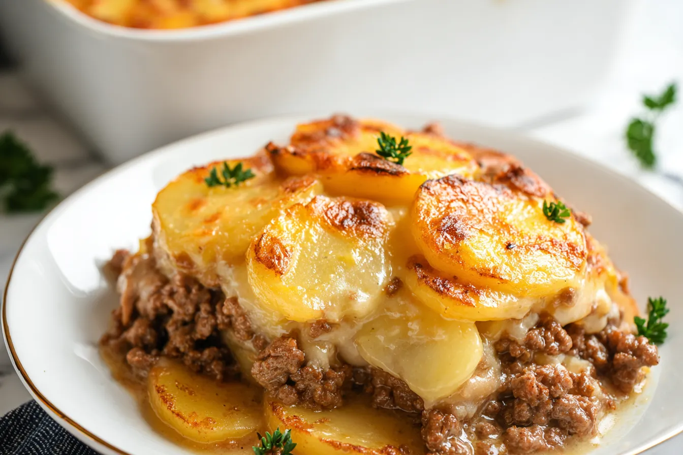 Delicious Ground Beef and Scalloped Potatoes Comfort Dish