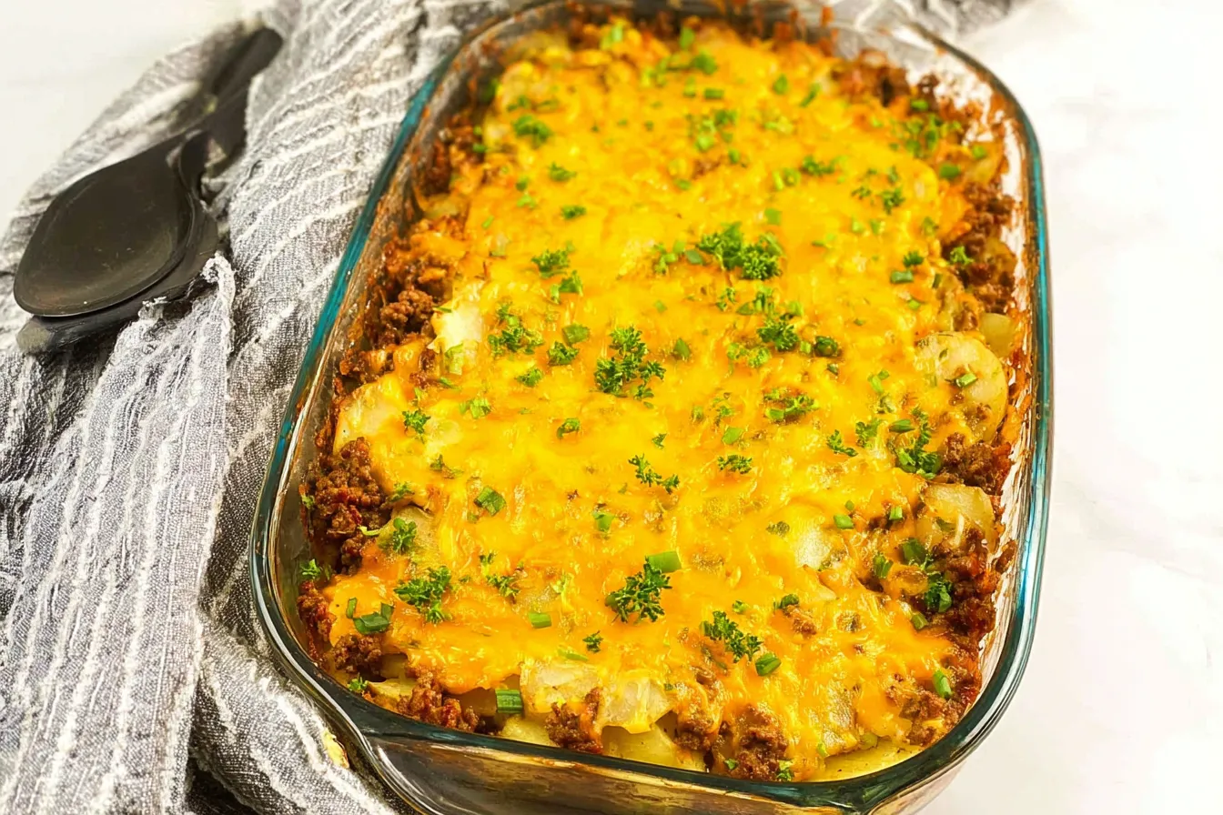 Ground Beef Potato Onion Casserole – Old fashioned favorite