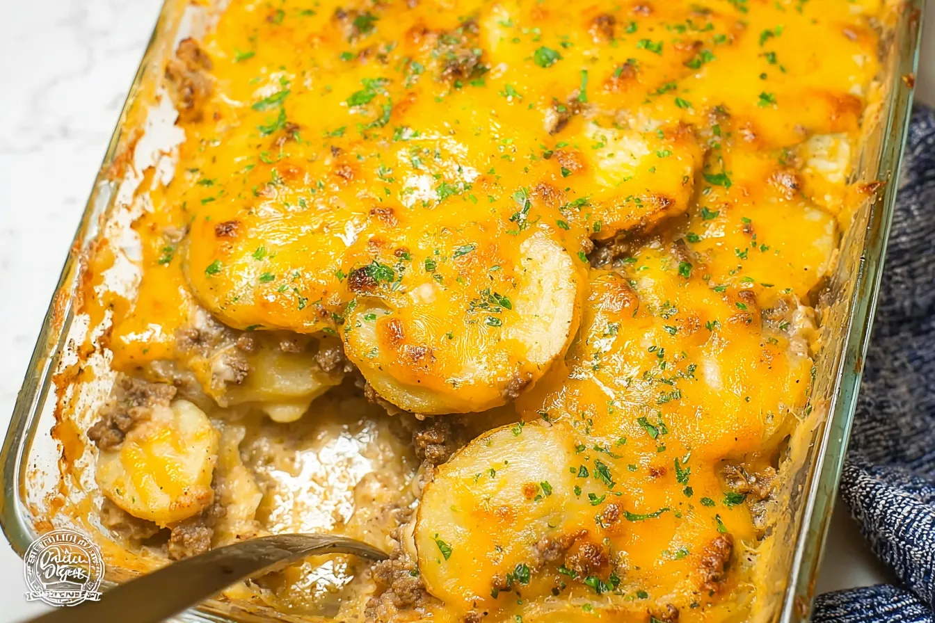 Hamburger Potato Cheese Bake – Family approved dinner