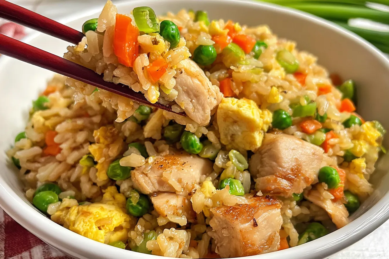 Healthy Chicken Fried Rice – Low oil and packed with veggies.