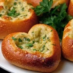 Heart Shaped Garlic Bread for Valentine Dinner Starter