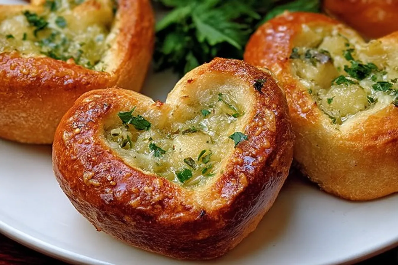 Heart Shaped Garlic Bread – Valentine dinner starter