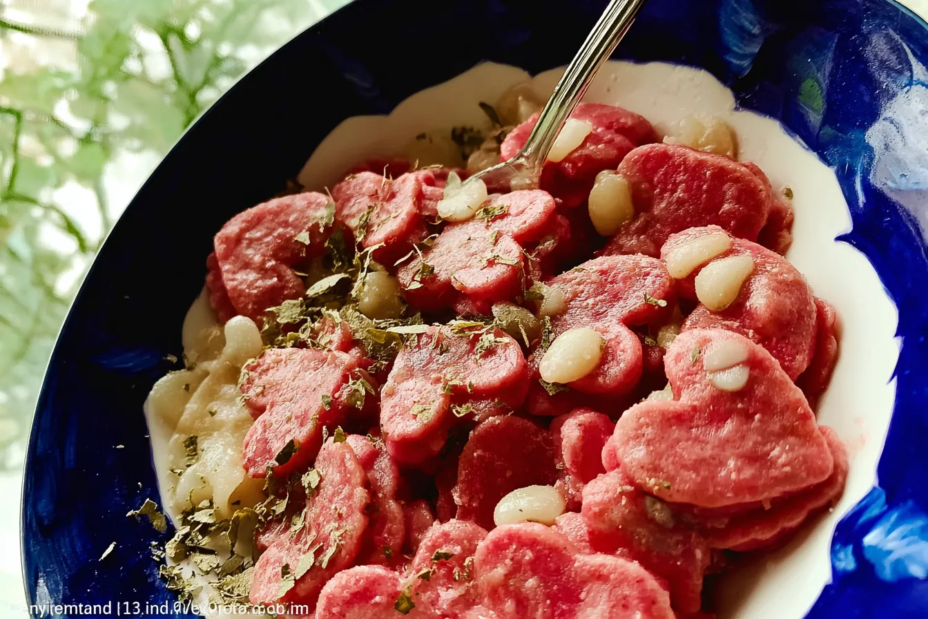 Heart Shaped Pasta Appetizer – Valentine themed savory pasta Plated