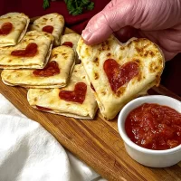 Heart Shaped Quesadilla Appetizers on a Plate