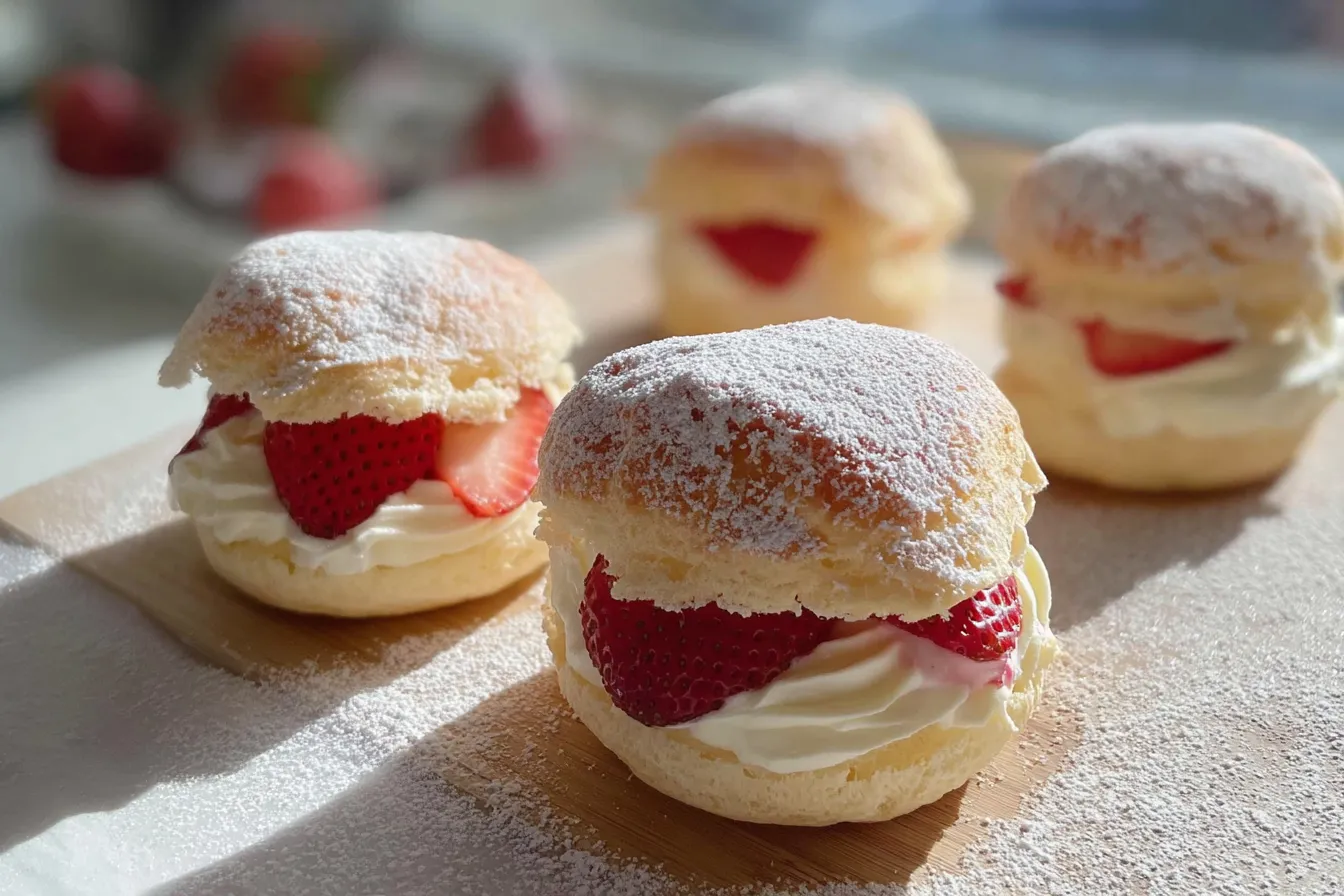 Heart Shaped Strawberry Cream Puffs – Light and romantic dessert