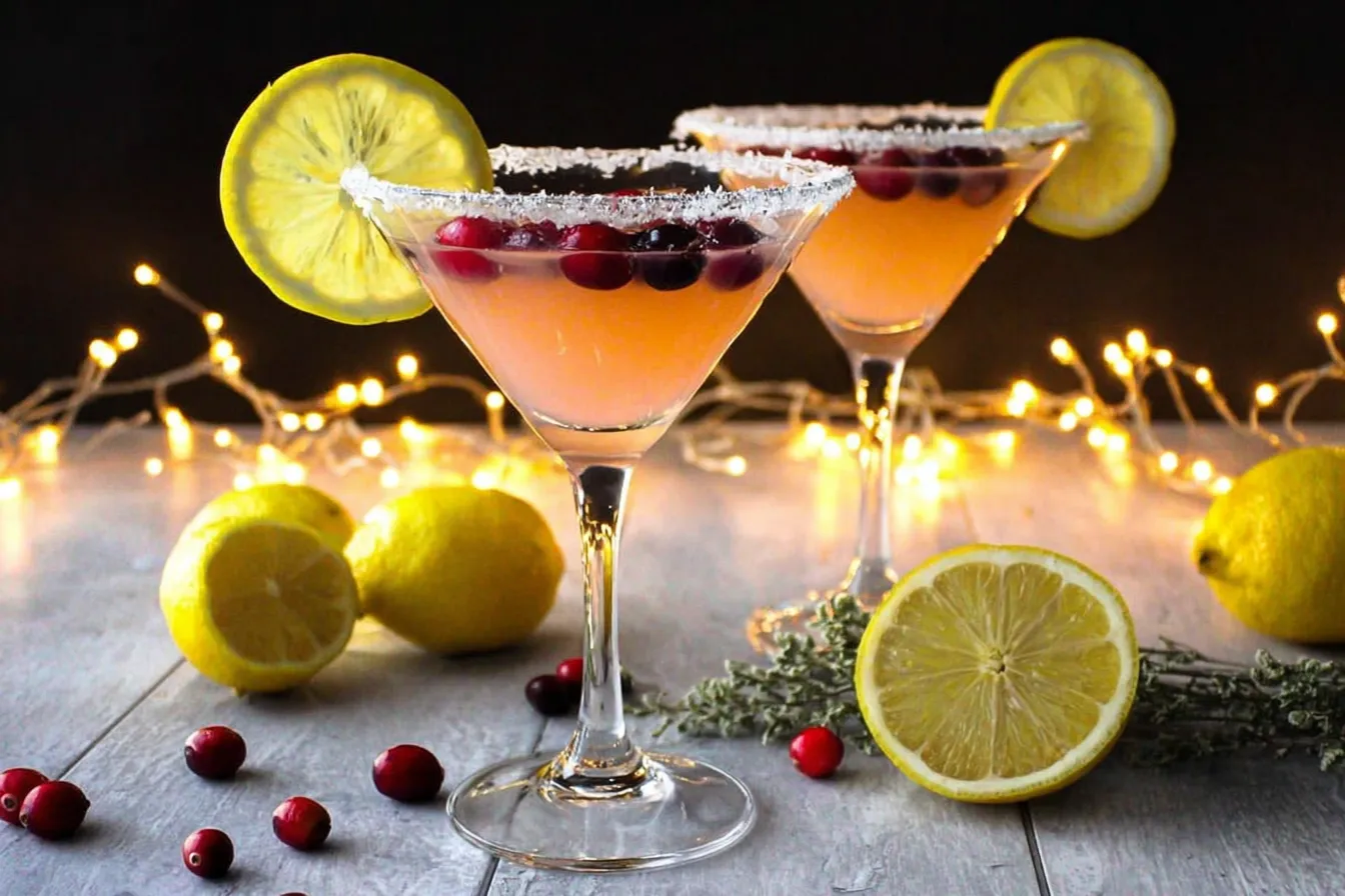 Holiday Lemon Drop Martini – Sweet and tangy with a sugared rim.