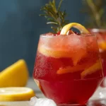 Lemon Cranberry Sorbet Martini in a Chilled Glass