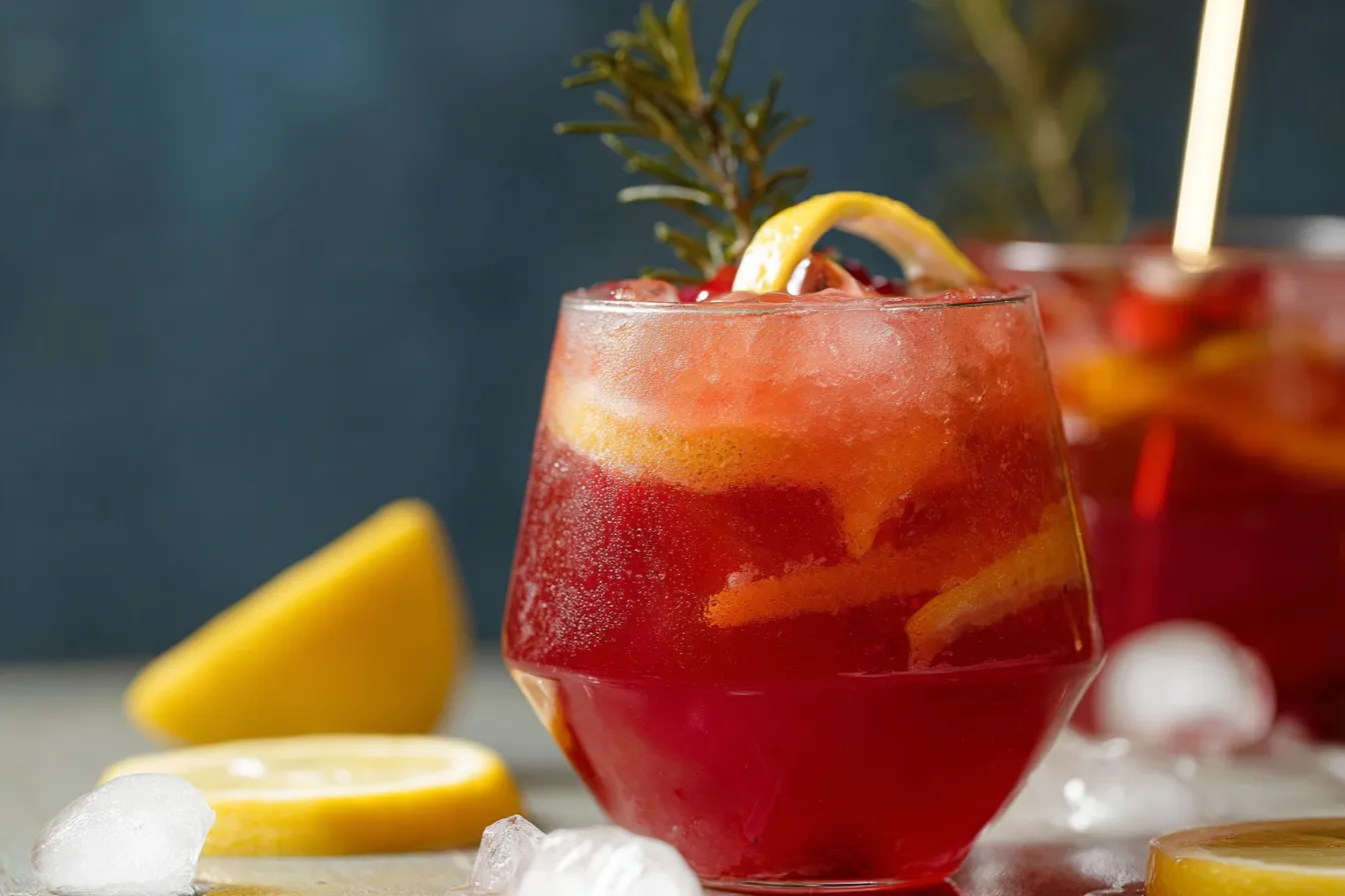 Lemon Cranberry Sorbet Martini in a Chilled Glass