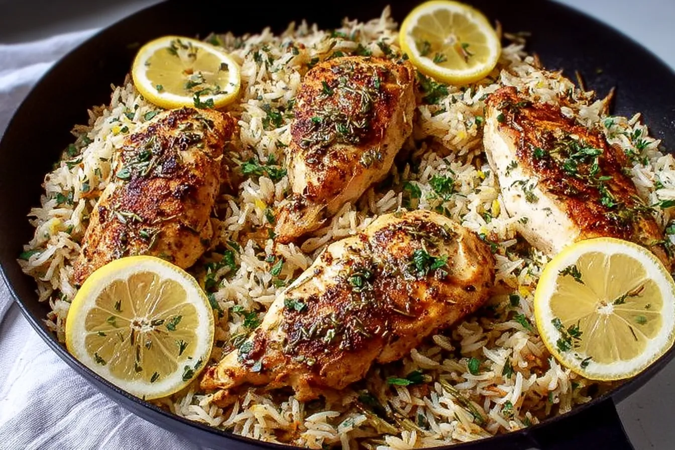 Lemon Herb Chicken and Rice – Light, fresh, and meal-prep friendly.