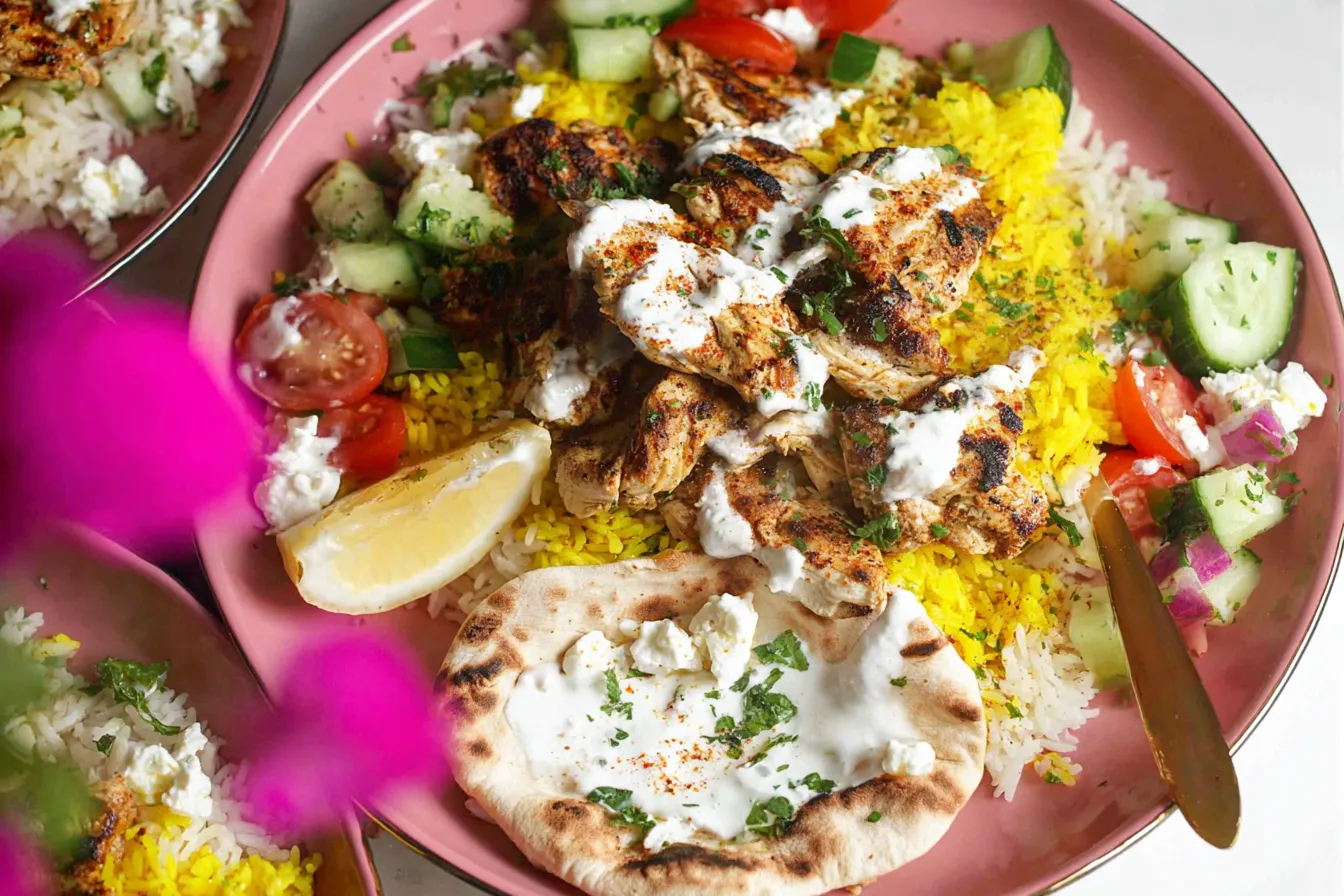 Mediterranean Chicken Rice Bowls – Feta, cucumber, and lemon
