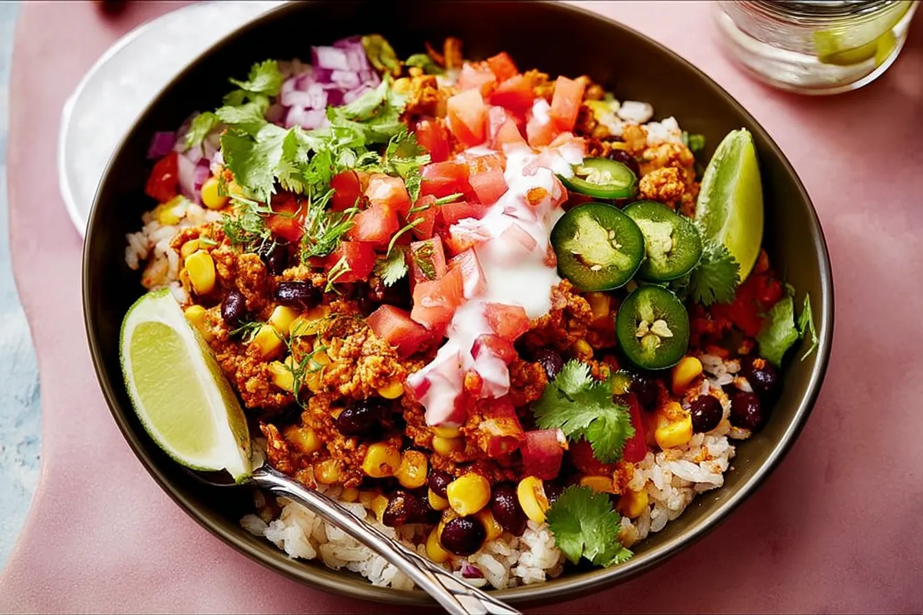 Colorful Mexican Burrito Rice Bowls – Chipotle-inspired