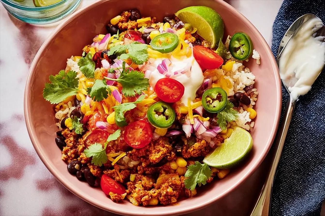 Mexican Burrito Rice Bowls – Chipotle-style dinner