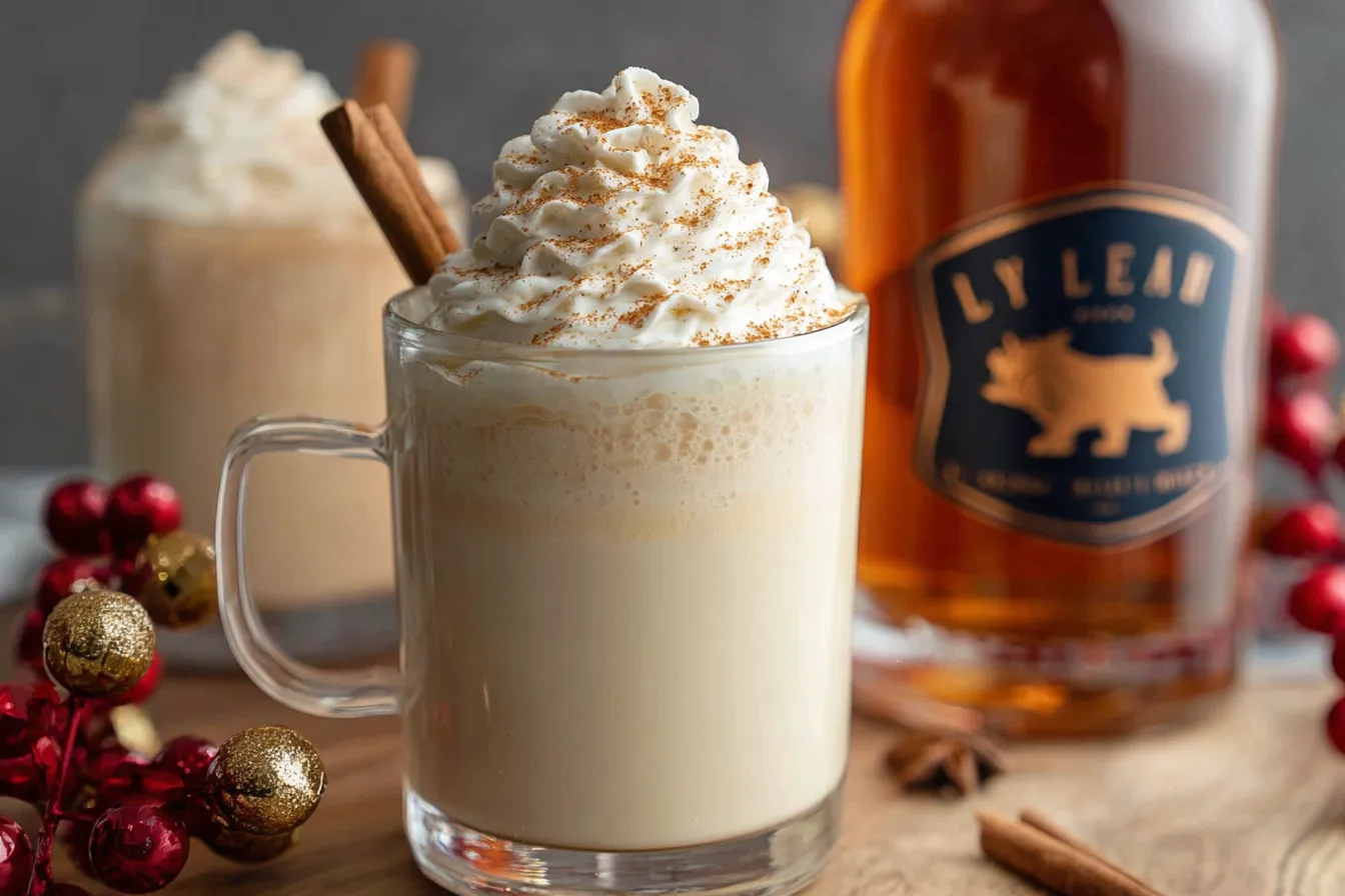 Creamy Non-Alcoholic Eggnog Punch with Nutmeg